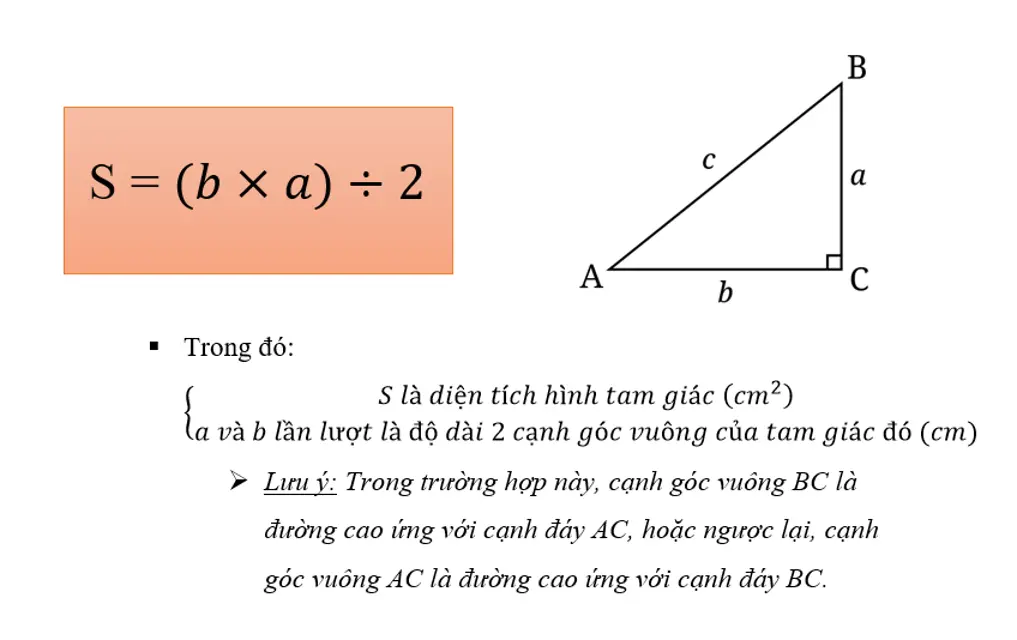 Các công thức tính diện tích S tam giác thông dụng