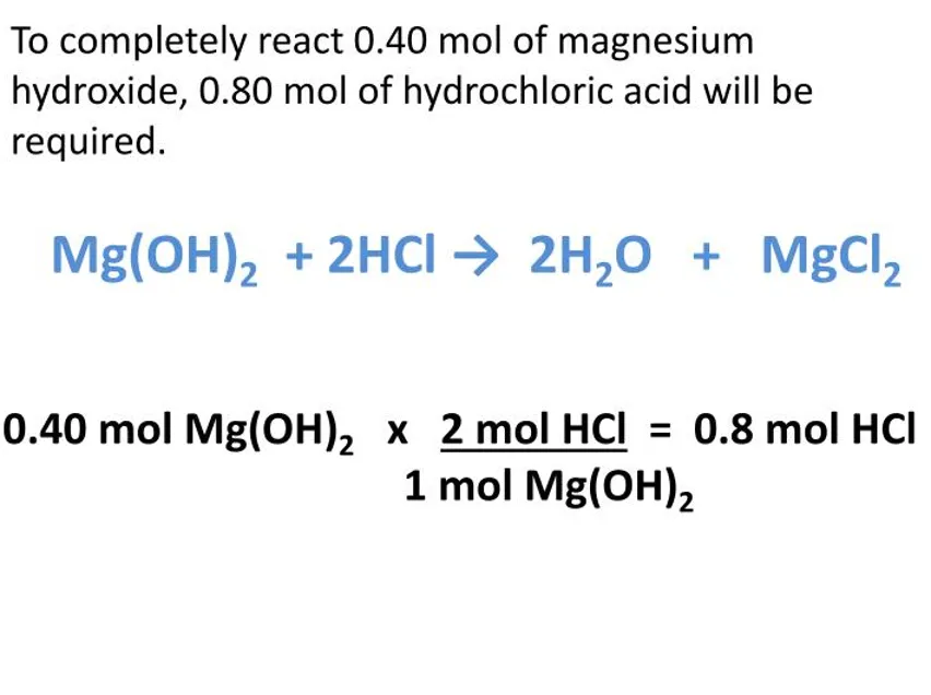 phương trình phản xạ mgoh2 hcl → mgcl2 h2o